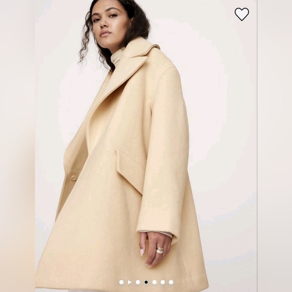 SOLD❣️NWT Banana Republic Double Faced Wool Blend Peacoat Size Small - Picture 2 of 9